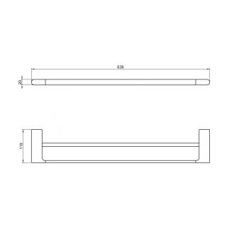 Полотенцедержатель двойной Timo Luiro 18456/17 золото матовое